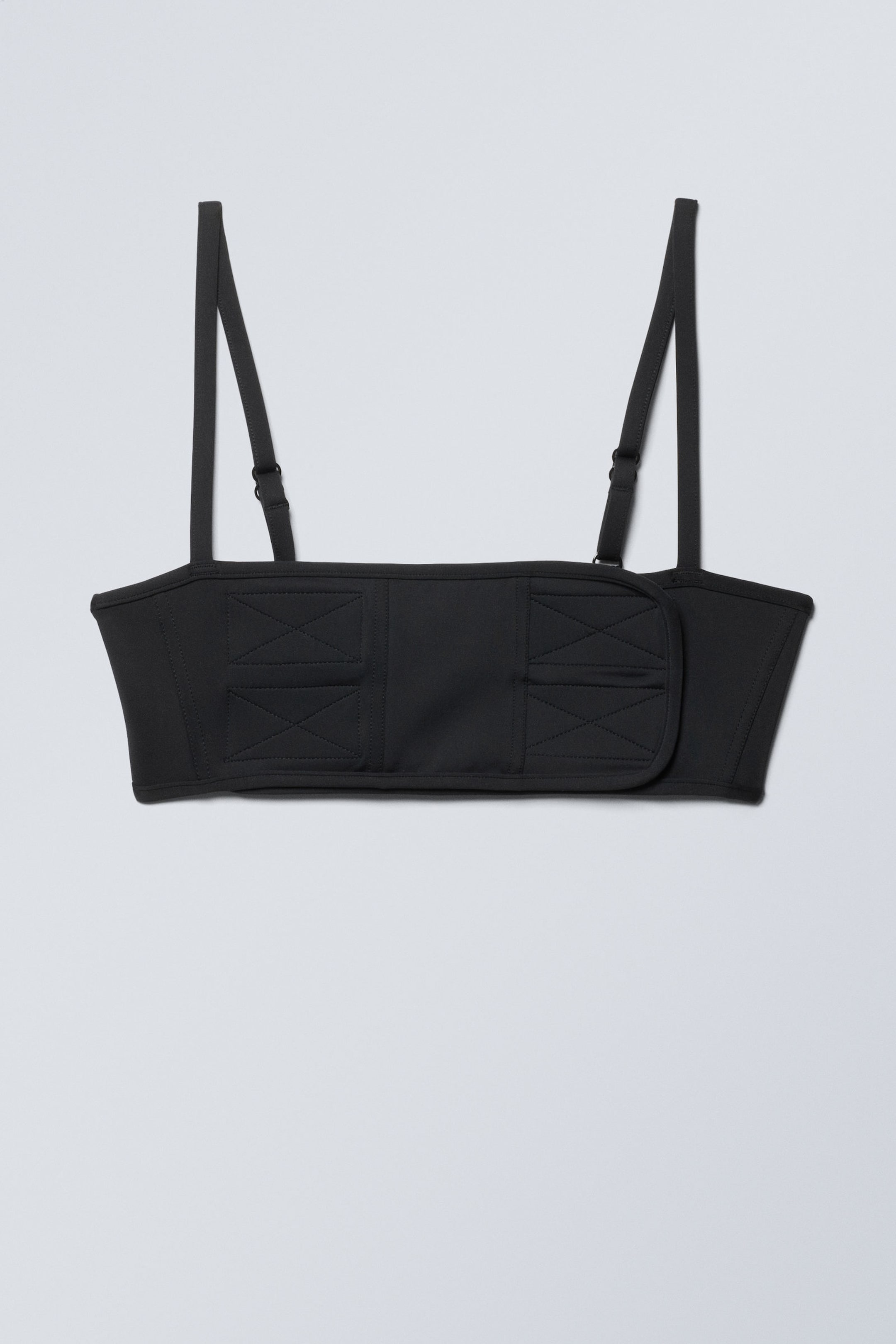 Black - Velcro Bikini Top - 1