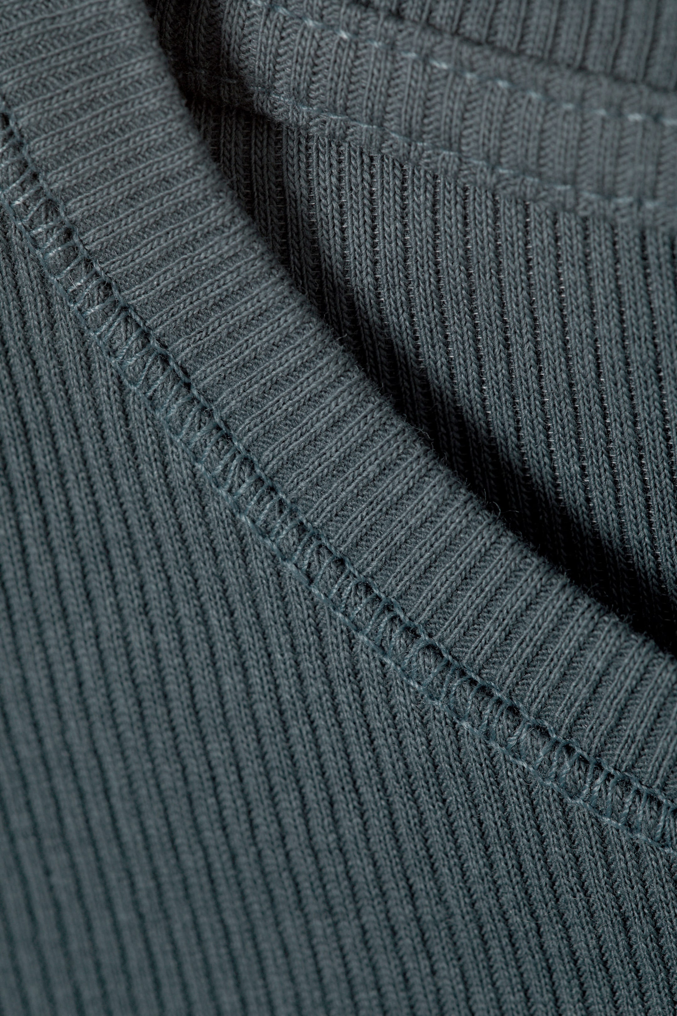 Dark Petrol - Close Fitted Rib T-Shirt - 1