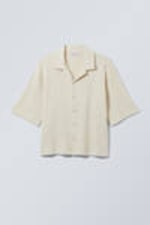 Staubiges Beige - Kastiges Freizeithemd - 0