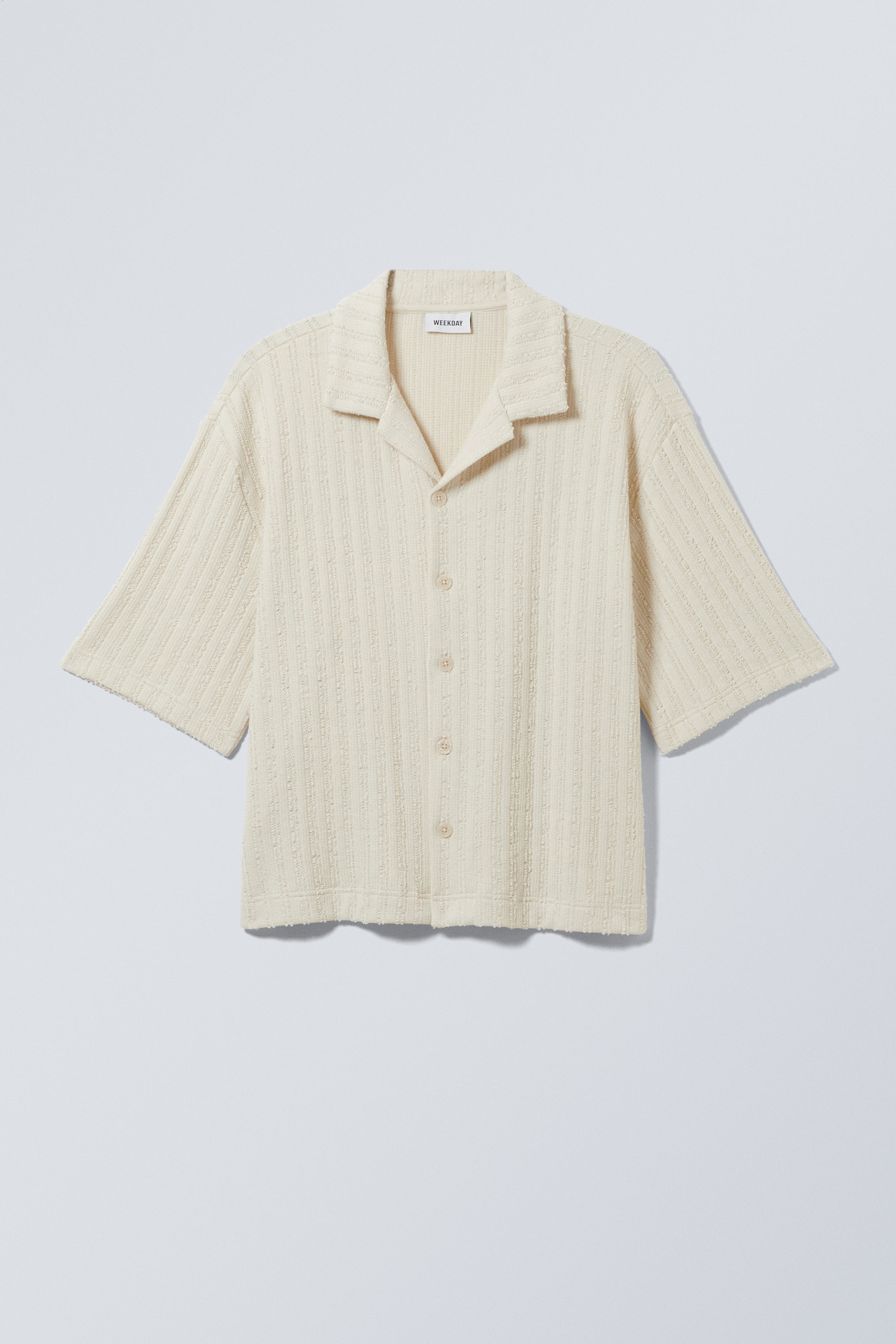Støvete beige - Resortskjorte med boxy struktur - 0