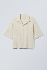 Støvete beige - Resortskjorte med boxy struktur - 0