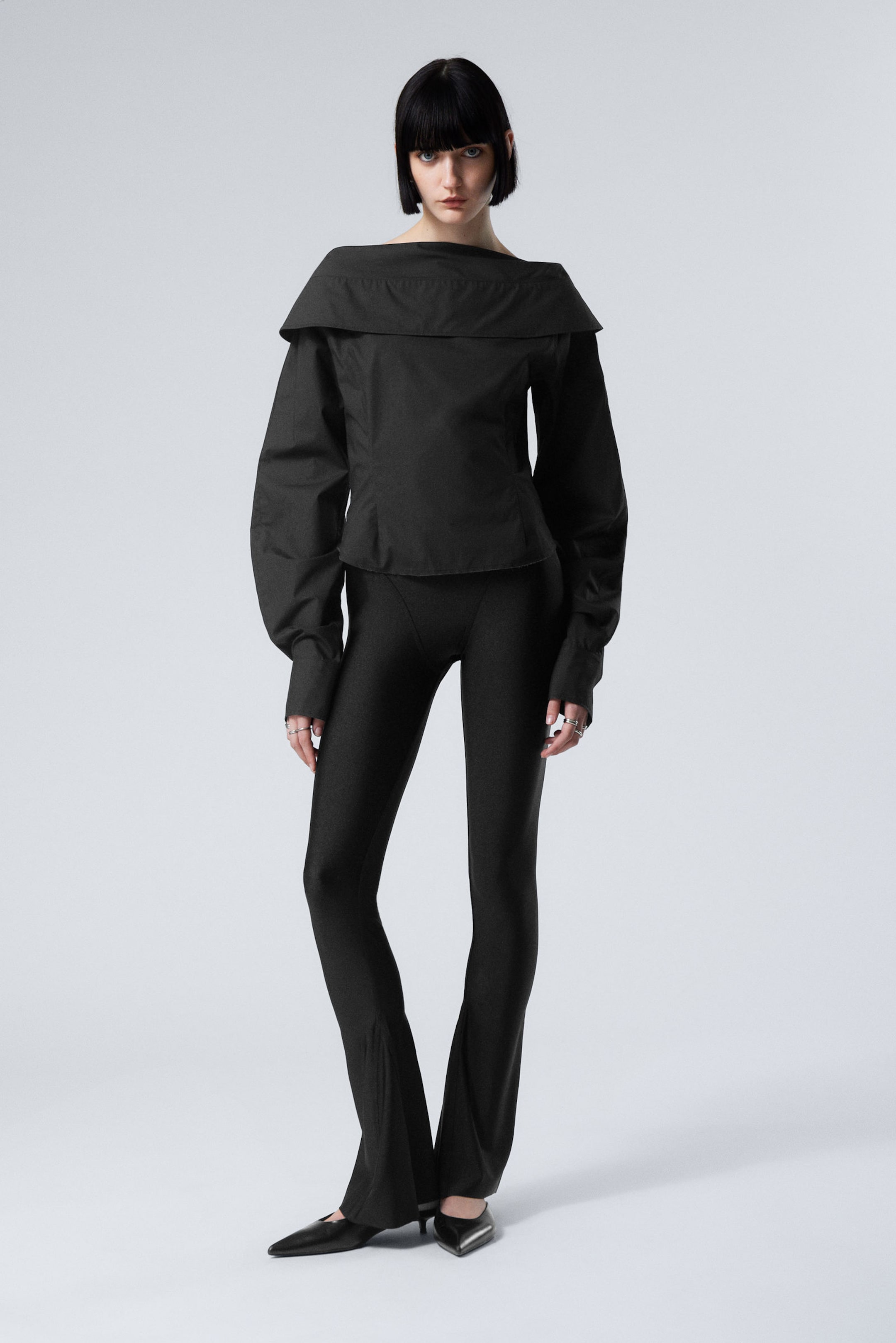Black - Back-to-front Sculptural Shirt - 2