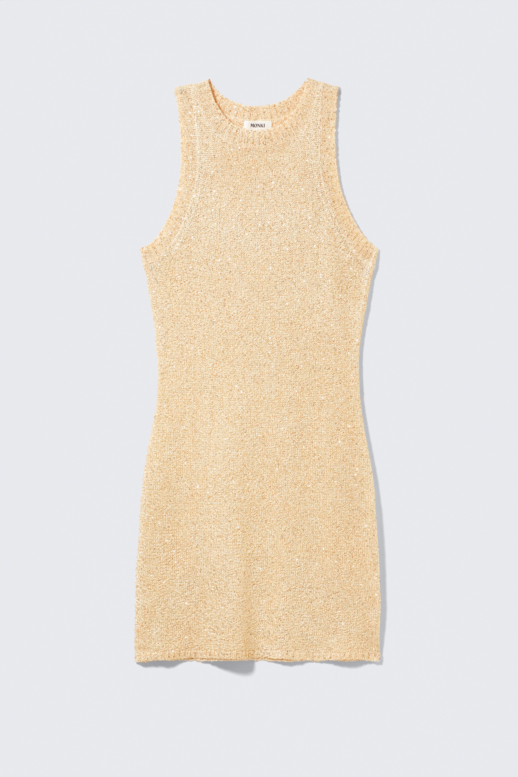 Größeres Bild anzeigen: Transparentes Strick-Minikleid mit Pailletten - Goldfarben/Beige - Ladies | H&M AT 5