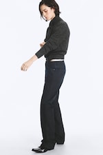 Indigo Coating - Mørk Blå - Laika Belagt Rett Jeans med Mellomhøy Midje - 2