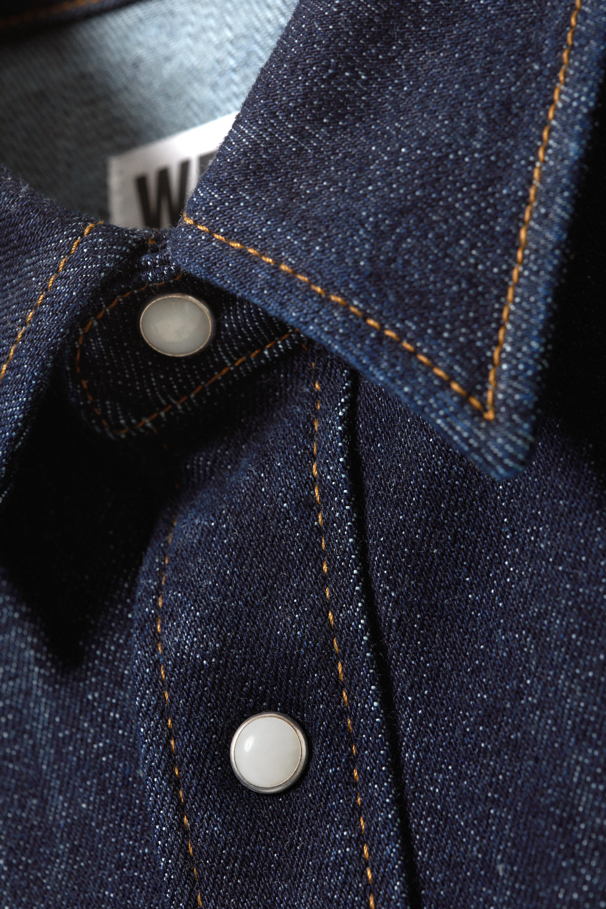 Blue Rinse - Dark Blue - Fitted Denim Shirt - 5