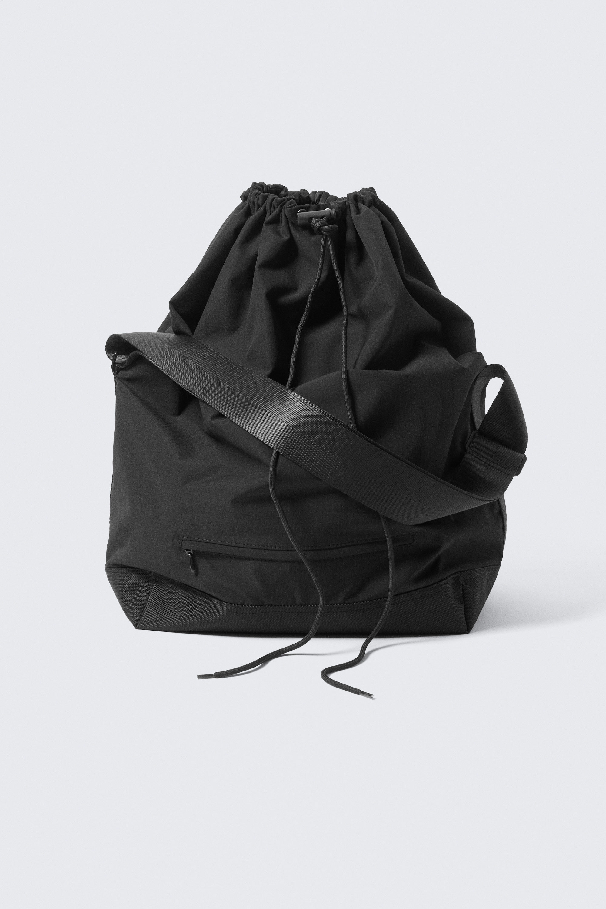 Zwart - Crossbody-tas met trekkoord - 1