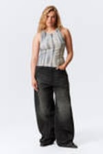 Grey Tie-Dye - Tie-Dye Fitted Tank Top - 1