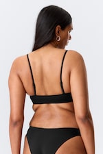 Black & Beige - 2-pack Scoop Neck Bikini Tops - 5