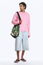 Gewaschenes Rosa - Boxy Longsleeve mit lockerer Passform - 1