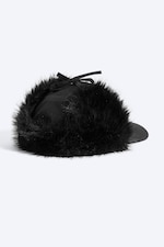 Black - Faux fur Trapper cap - 1