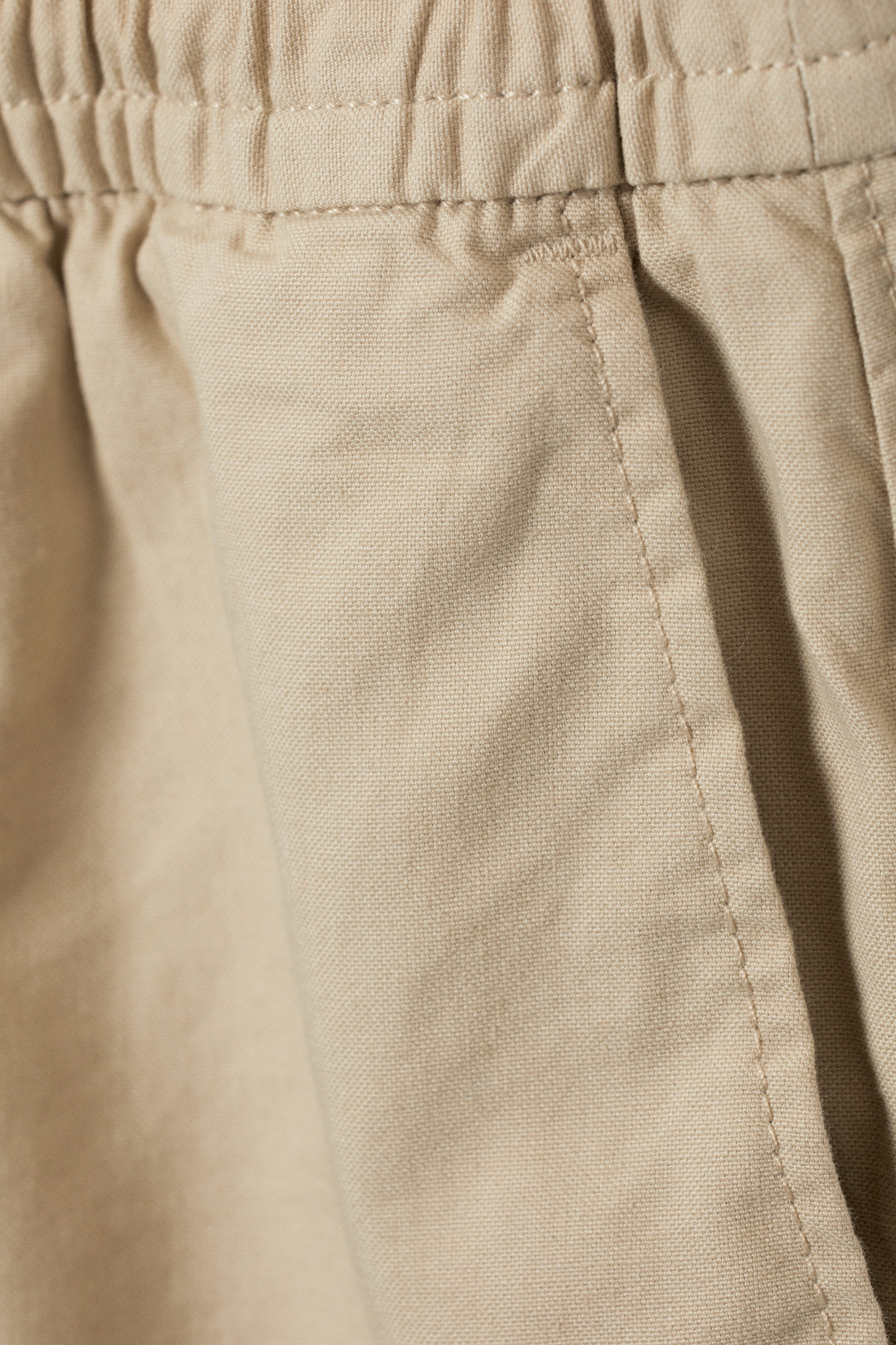 Beige - Regular Oxford Shorts - 1