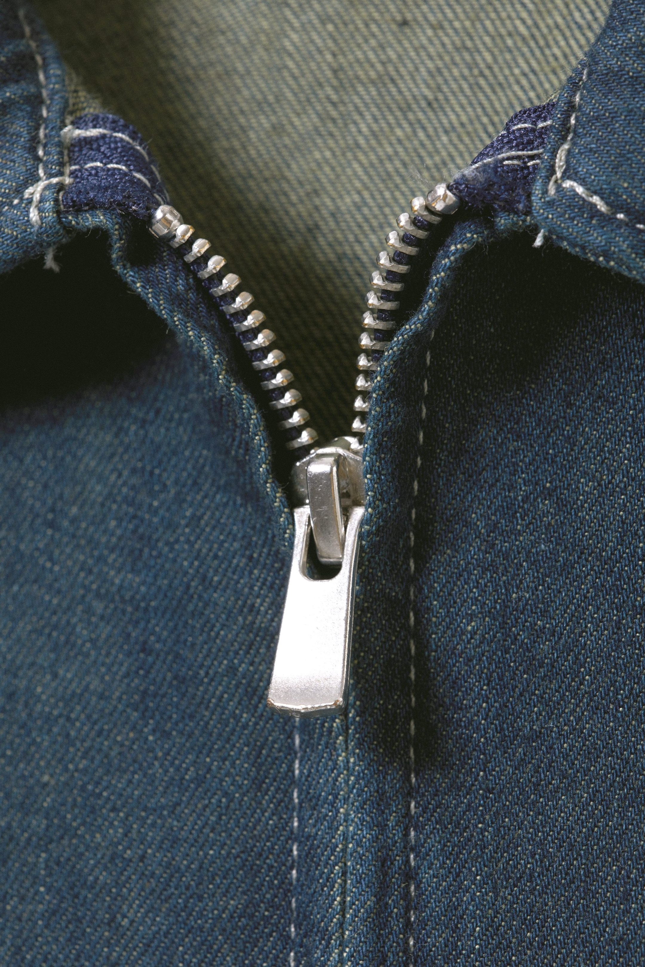 Blue Rinse - Main Denim Split Front Zip Shirt - 1