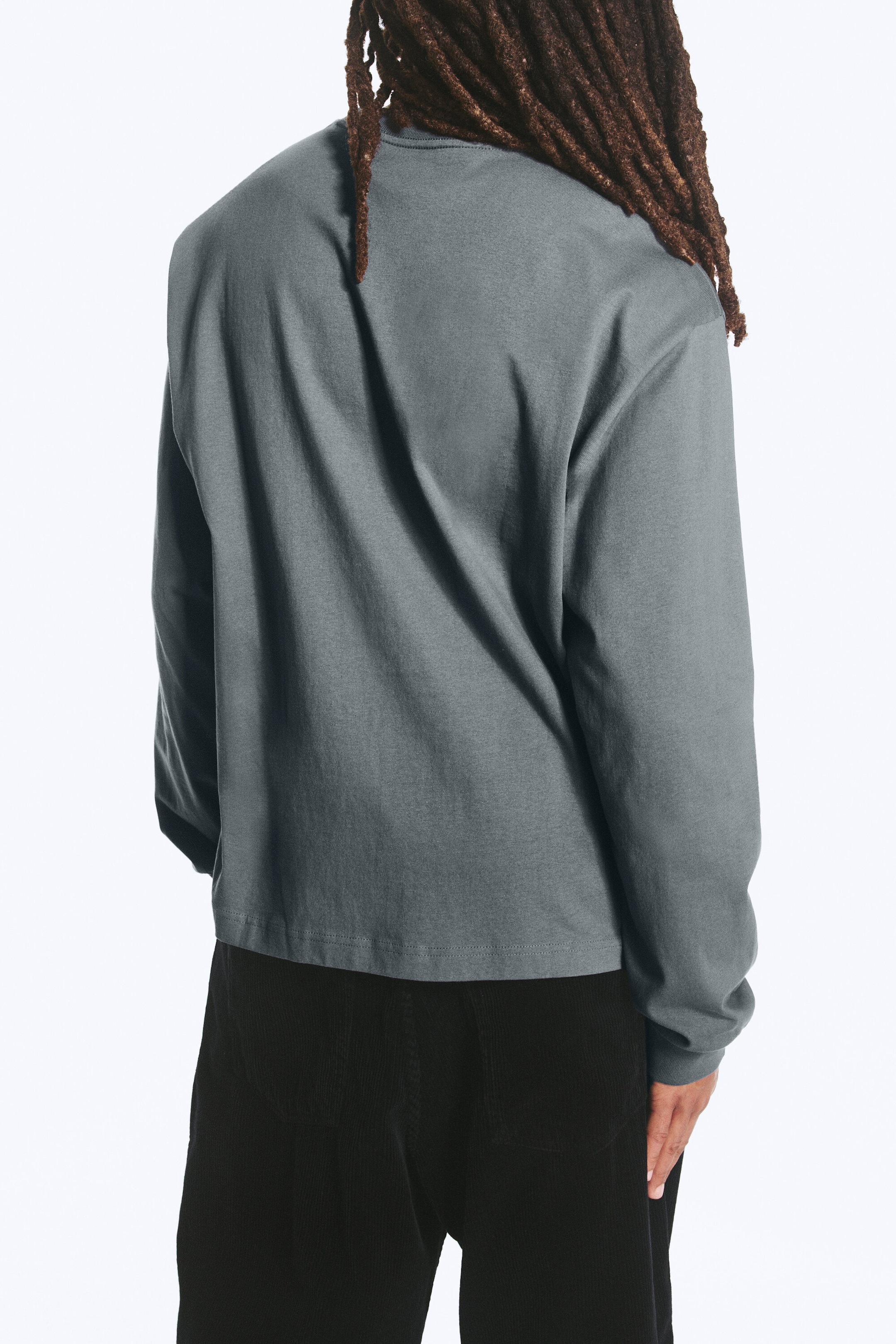 Dunkelgrau - Longsleeve mit lockerer Passform - 2