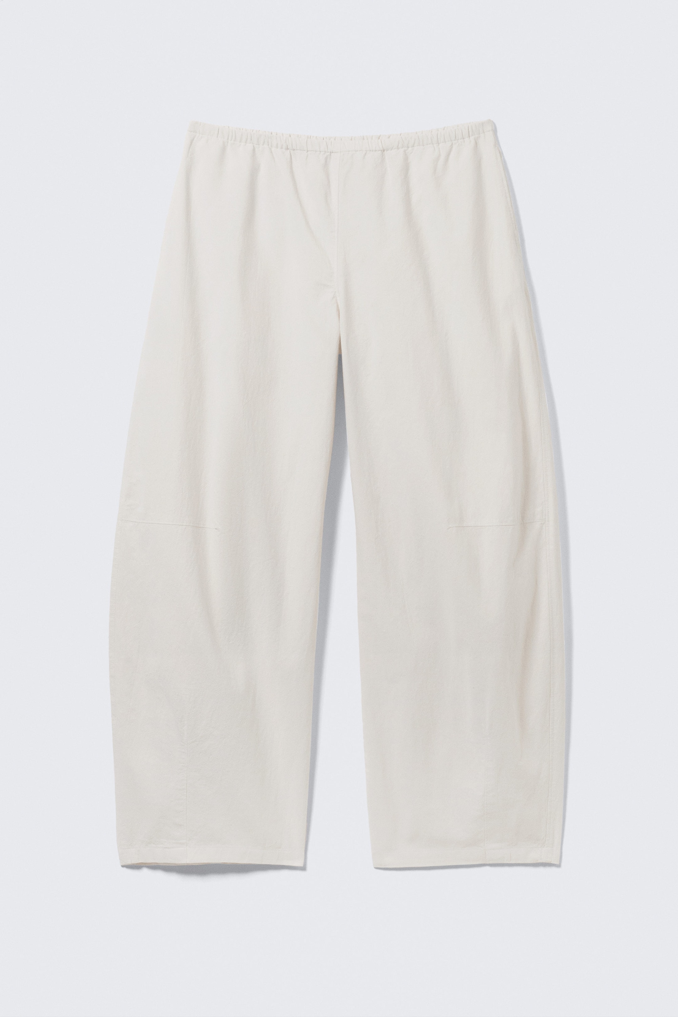 Light Beige - Low Rise Loose Pull-on Trousers - 4