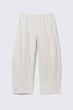 Light Beige - Low Rise Loose Pull-on Trousers - 4
