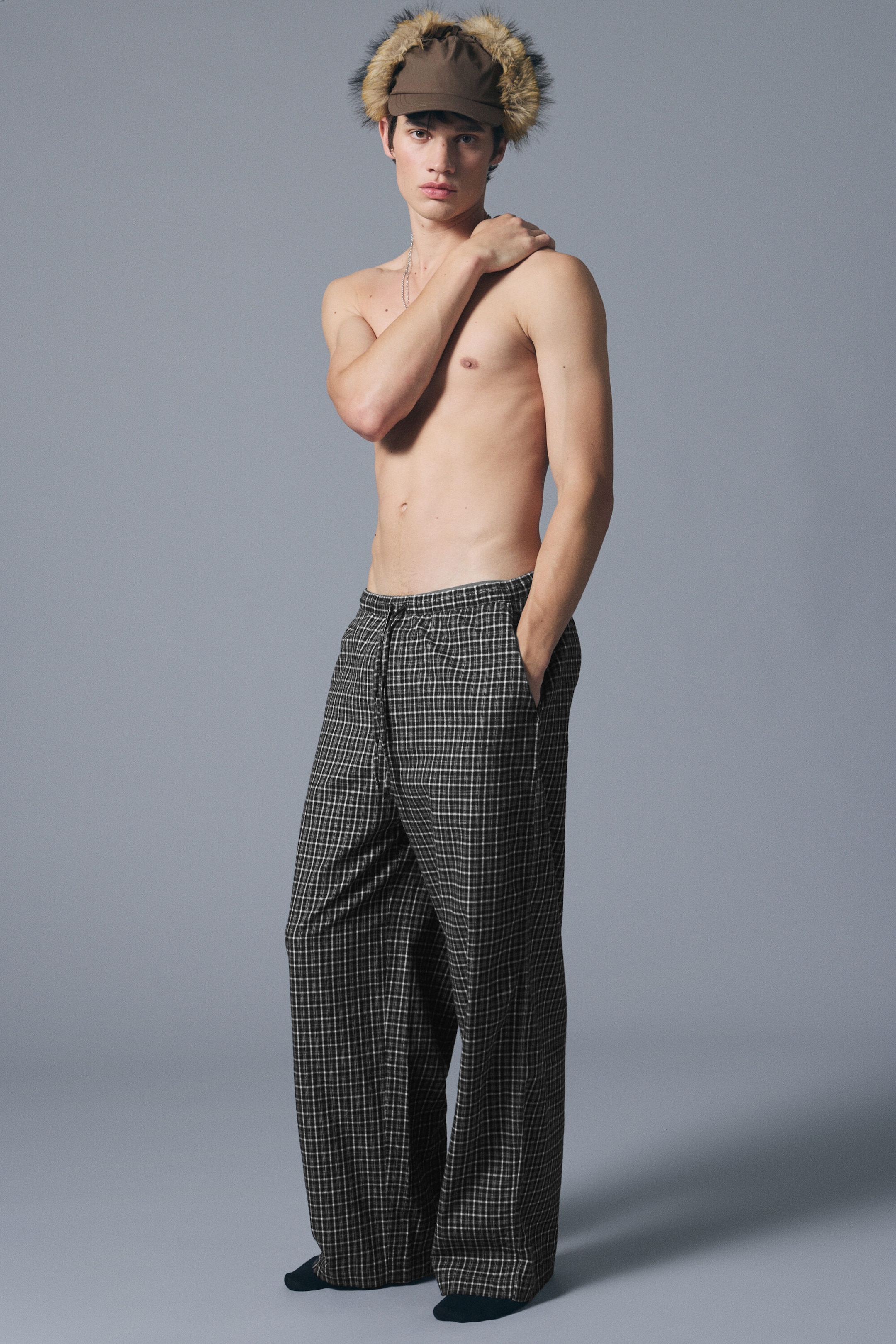 Checked Black - Relaxed Flannel Pyjama Trousers