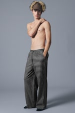 Checked Black - Relaxed Flannel Pyjama Trousers - 0