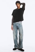 MC Blue - Medium Blue - Low-Rise Regular Straight Biker Jeans - 3