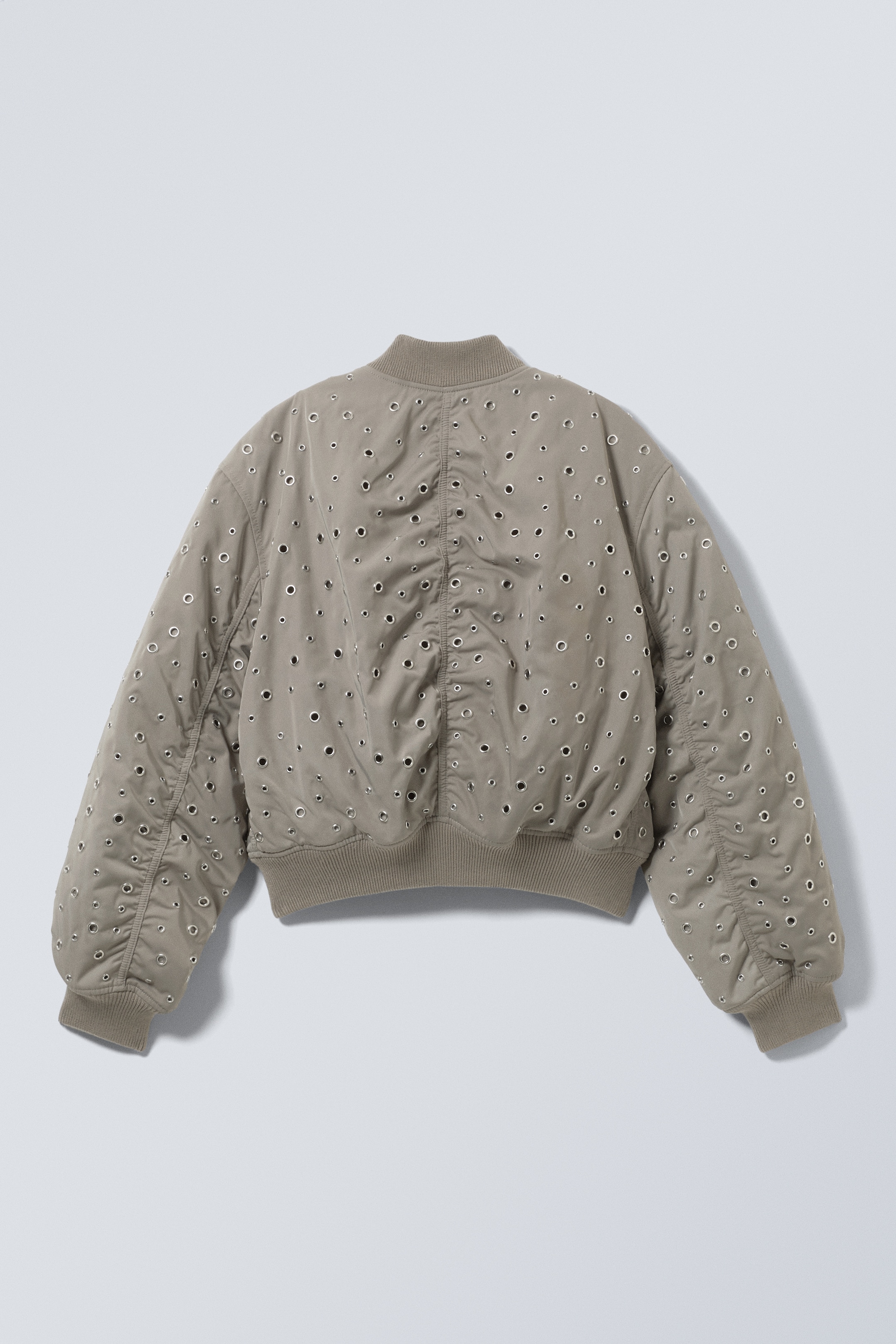 Größeres Bild ansehen: Cropped Eyelet Bomber Jacket - Dusty Mole - Ladies | H&M DE 2