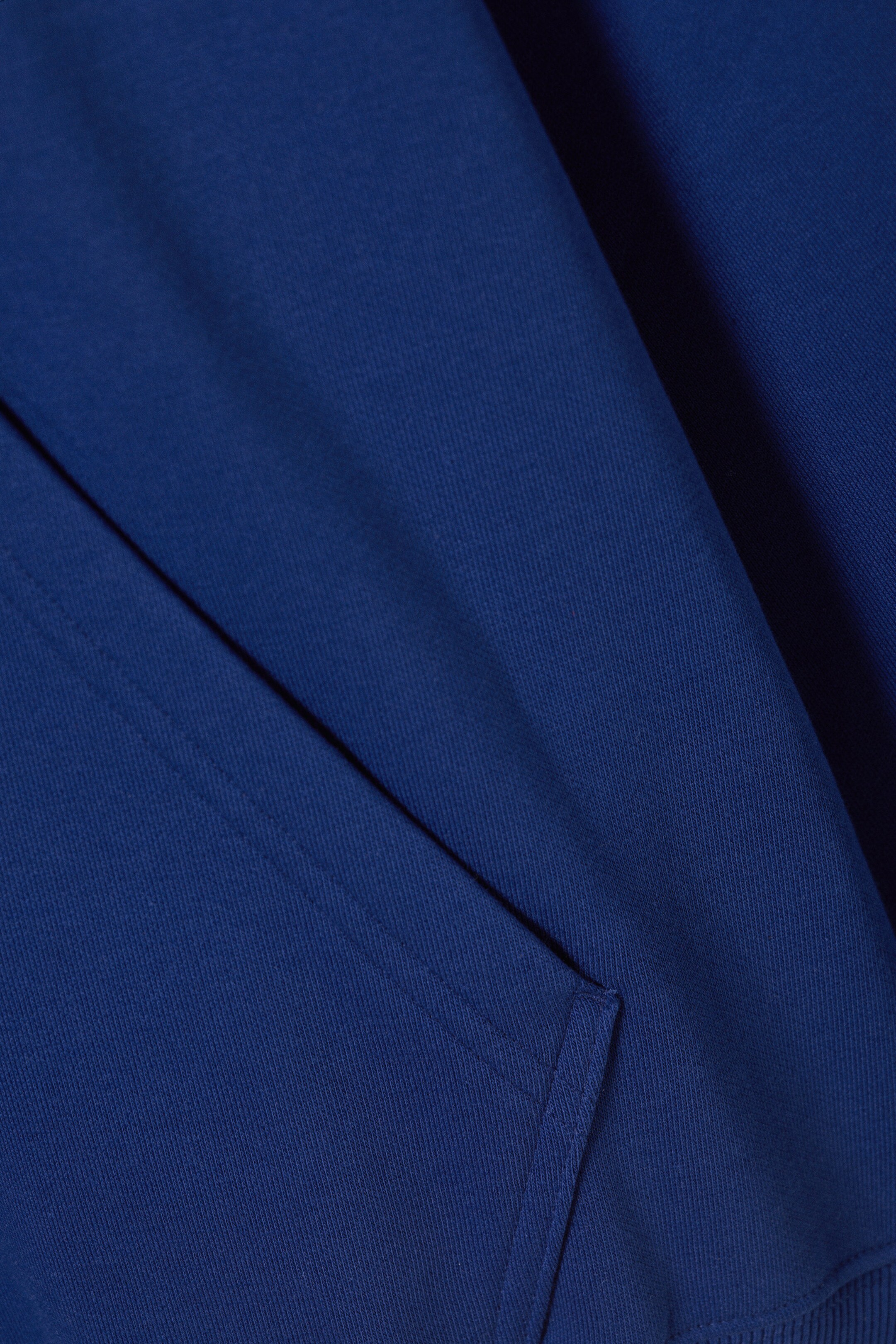 Blau - Kastiger, mittelschwerer Hoodie mit Reißverschluss - 1