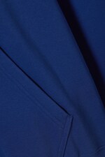 Blau - Kastiger, mittelschwerer Hoodie mit Reißverschluss - 1