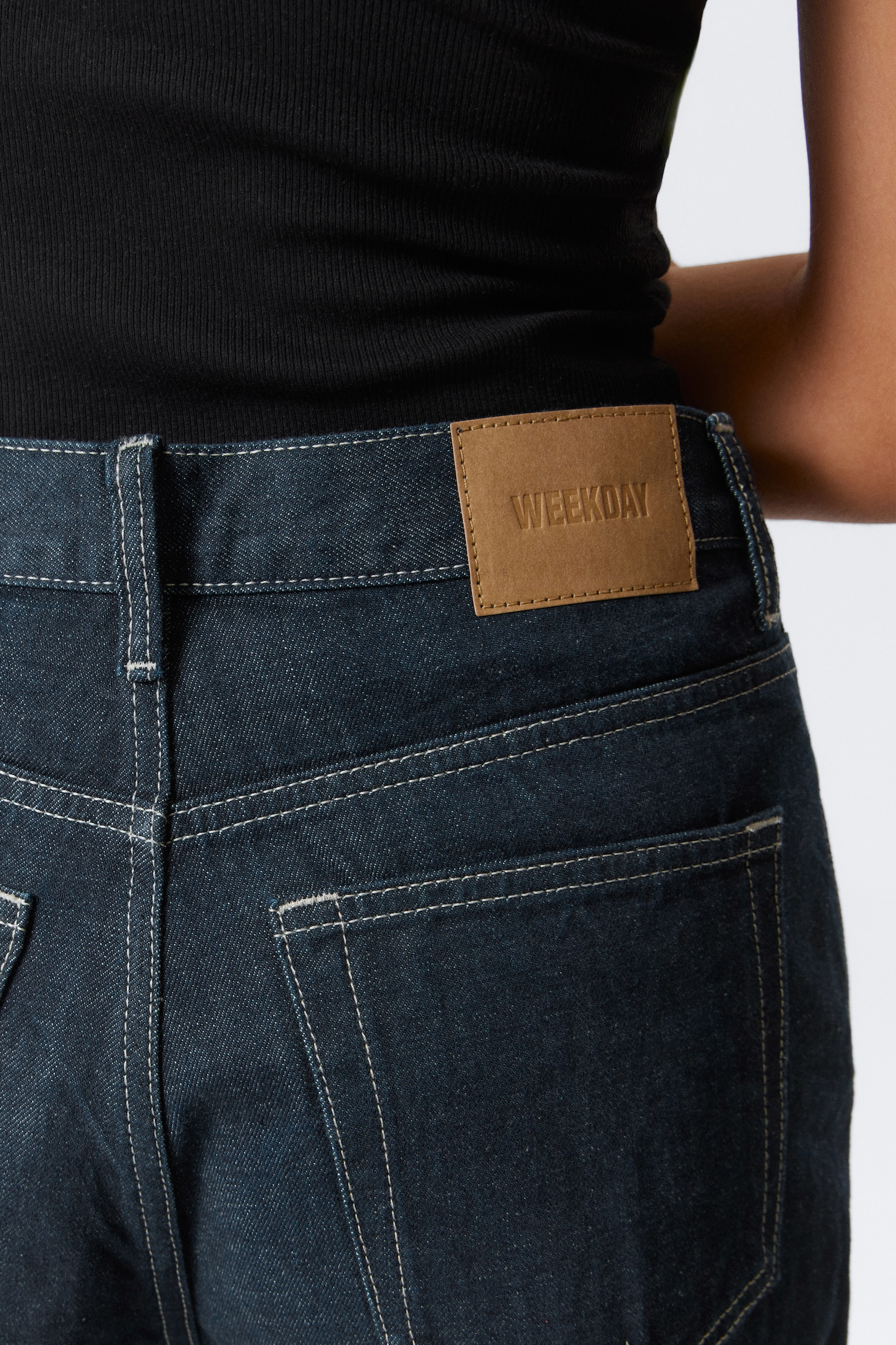 Rail Mid Rise Loose Wide Leg Jeans - Blue Rinse - Ciemnoniebieski/Deep Ocean Blue - Ciemnoniebieski/Misty Grey - Light Grey/Ink Black - Black - 3