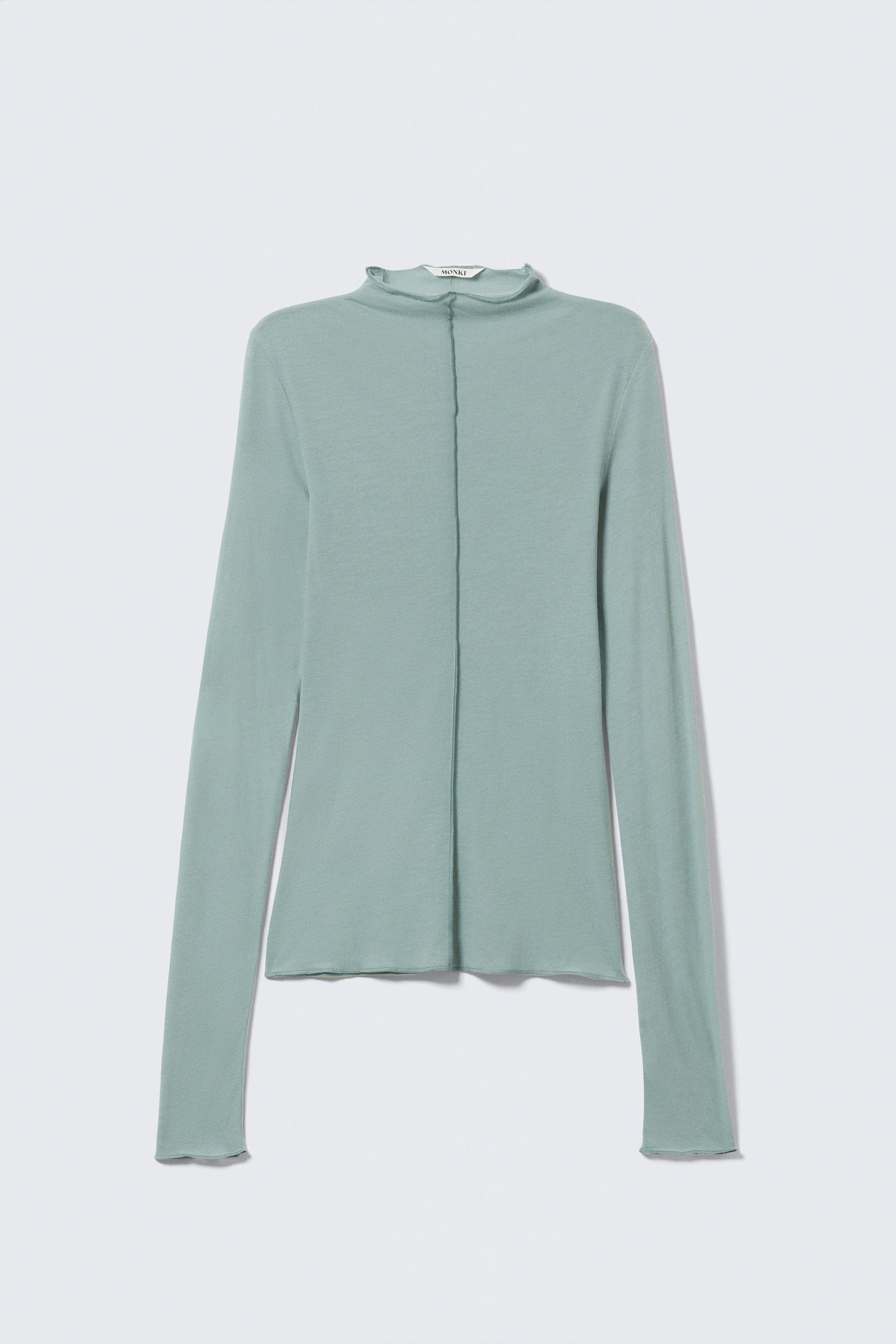 Slim Fit Long-Sleeved Mock-Neck Top