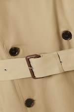 Beige - Loose Double-Breasted Trench Coat - 6