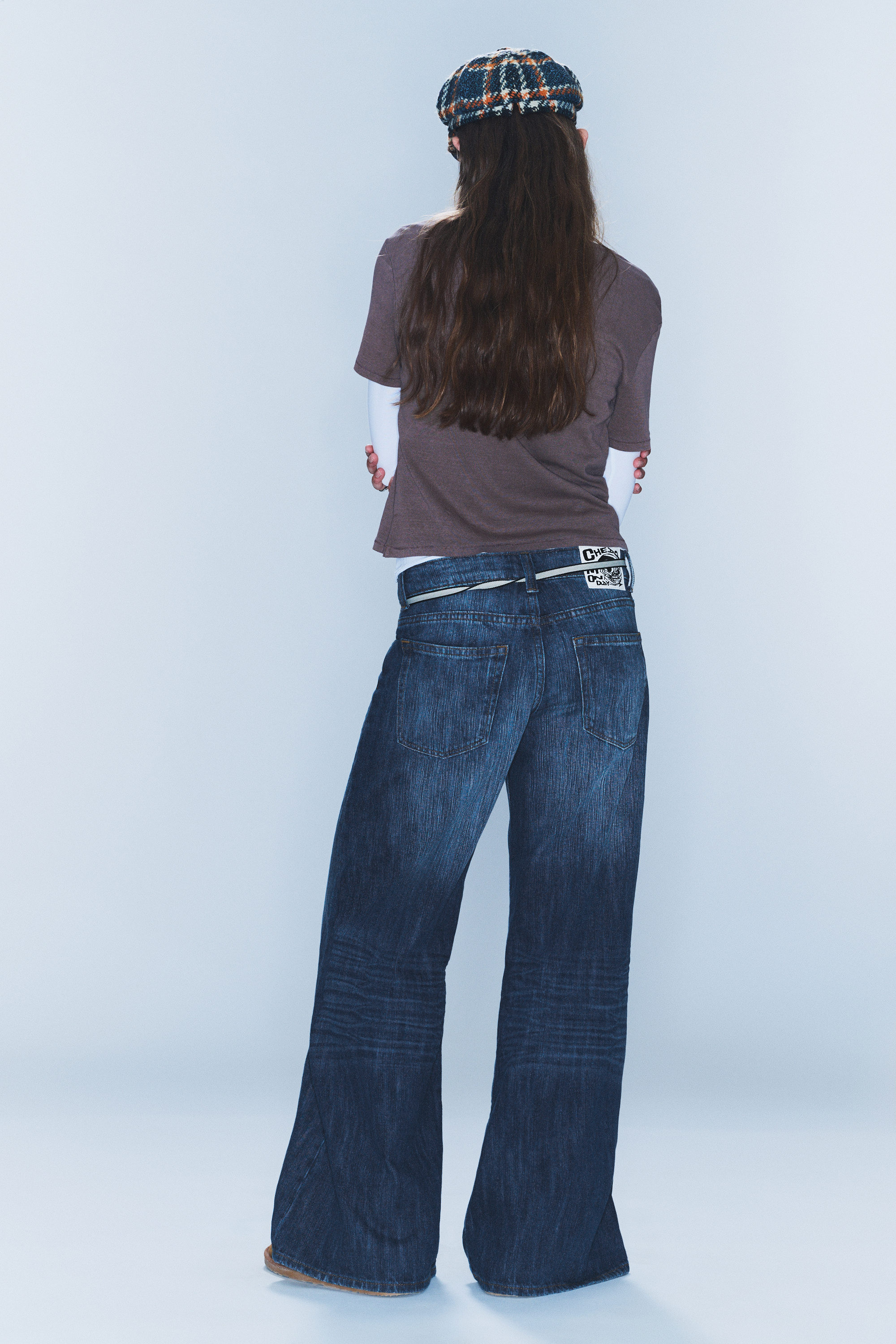 Blue Web - Medium Blue - Poser Regular Waist Loose Wide Jeans - 3