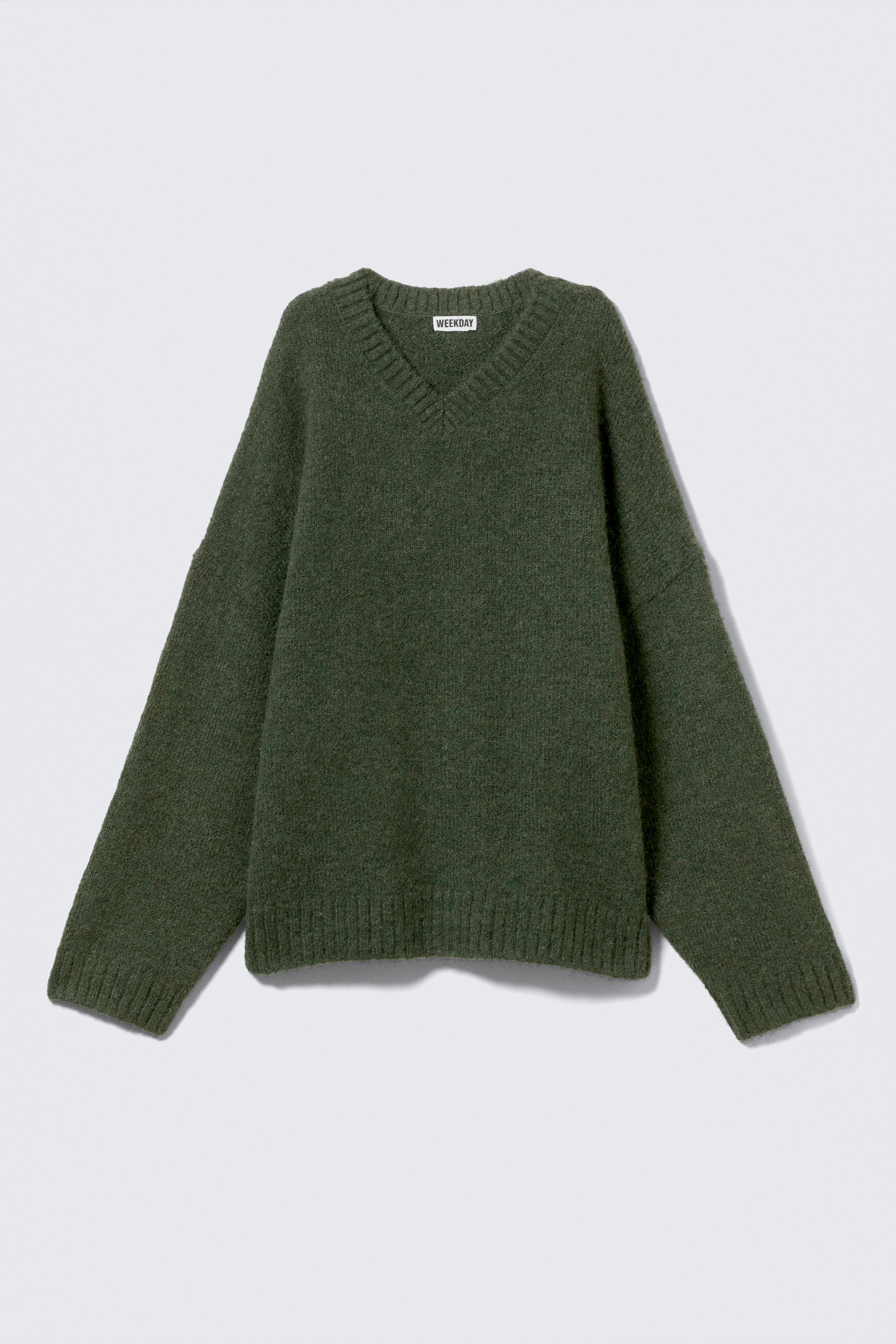 Ingrandisci l'immagine: Oversized V-Neck Wool Blend Sweater - Dark Green - DONNA | H&M CH 4