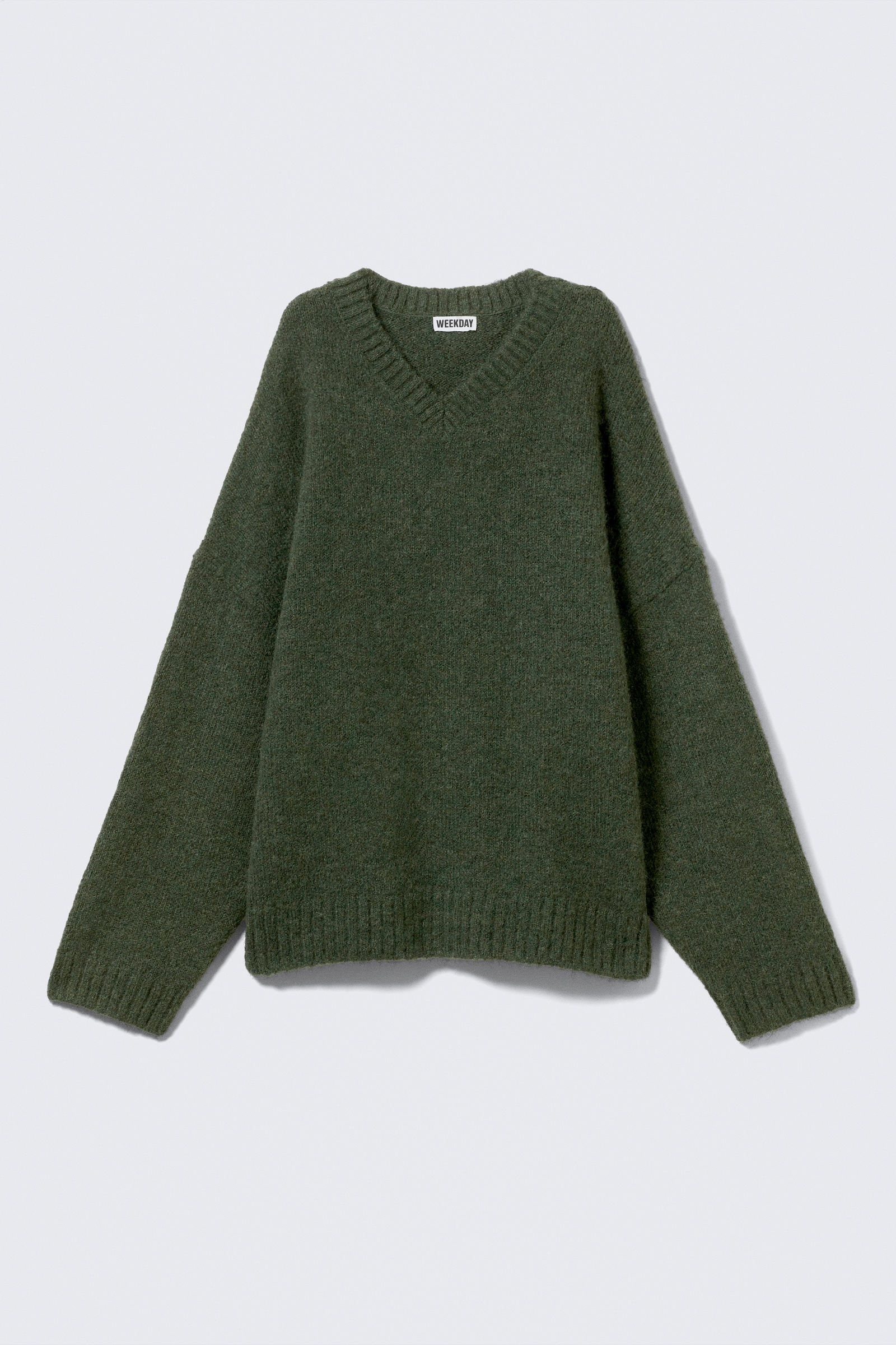 Oversized V-Neck Wool Blend Sweater