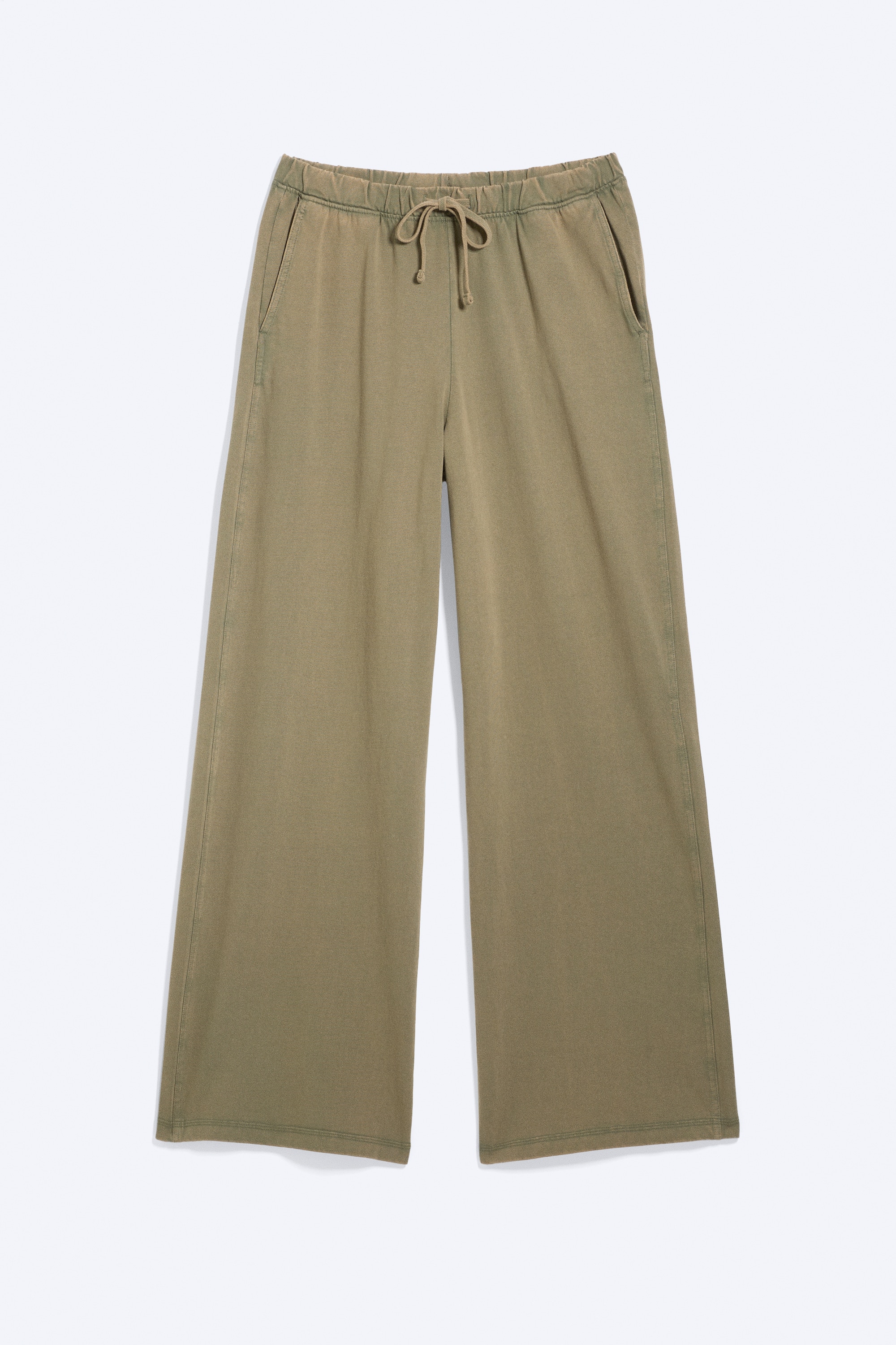 Weite Pyjamahose aus Baumwolle - Staubiges Khakigrün/Helles Staubgrau/Schwarz