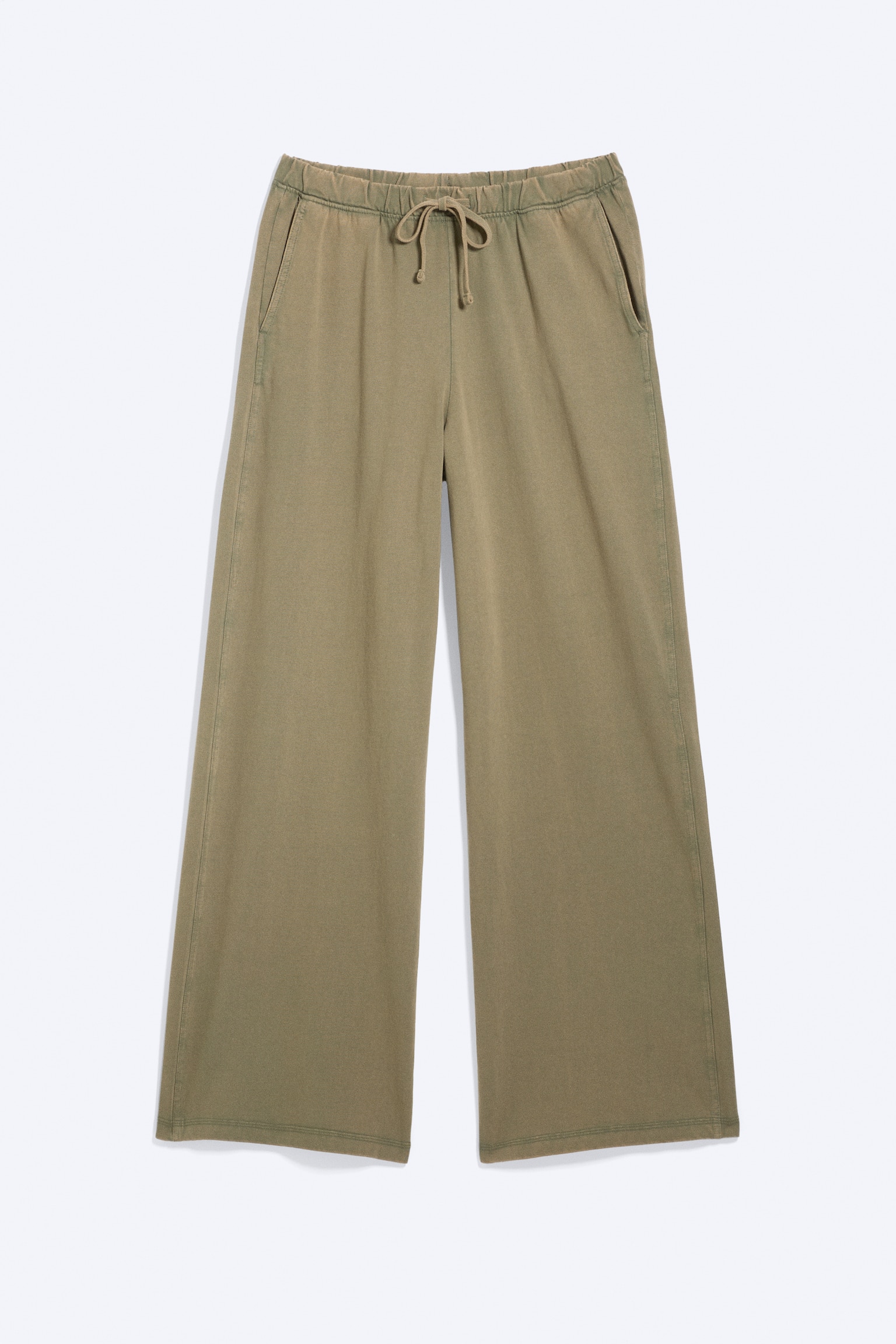 Weite Loungehose aus Baumwolle - Staubiges Khakigrün/Schwarz/Helles Staubgrau - 1