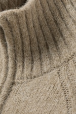 Beige meliert - Weicher Strick-Cardigan mit Reißverschluss - 5