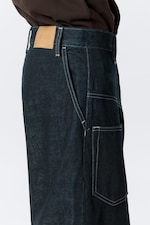 Blue Rinse - Dark Blue - Solar Deconstructed Loose Wide Leg Jeans - 3