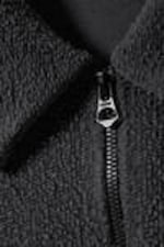 Washed Black - Boxy Half-Zip Fleece Sweatshirt - 1