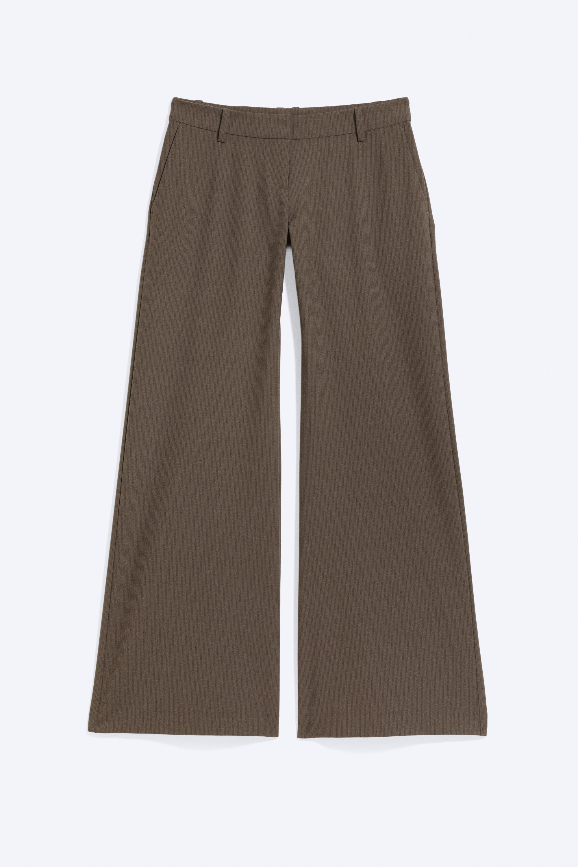 Pantalón sastre acampanado de tiro bajo - Rayas marrones