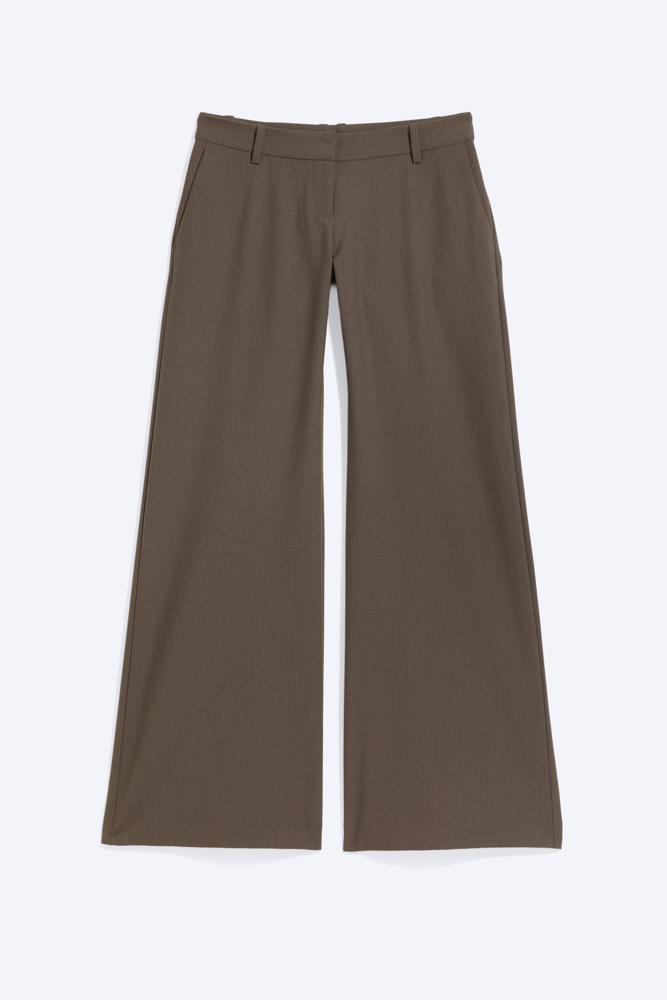 Brown Stripe - Low Flared Suit Trousers - 4