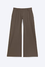 Brown Stripe - Low Flared Suit Trousers - 4
