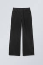 Black Rinse - Black - Area Mid Rise Loose Wide Leg Jeans - 5
