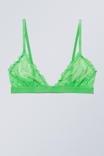 Spring green - Ruffle Triangle Bralette - 0