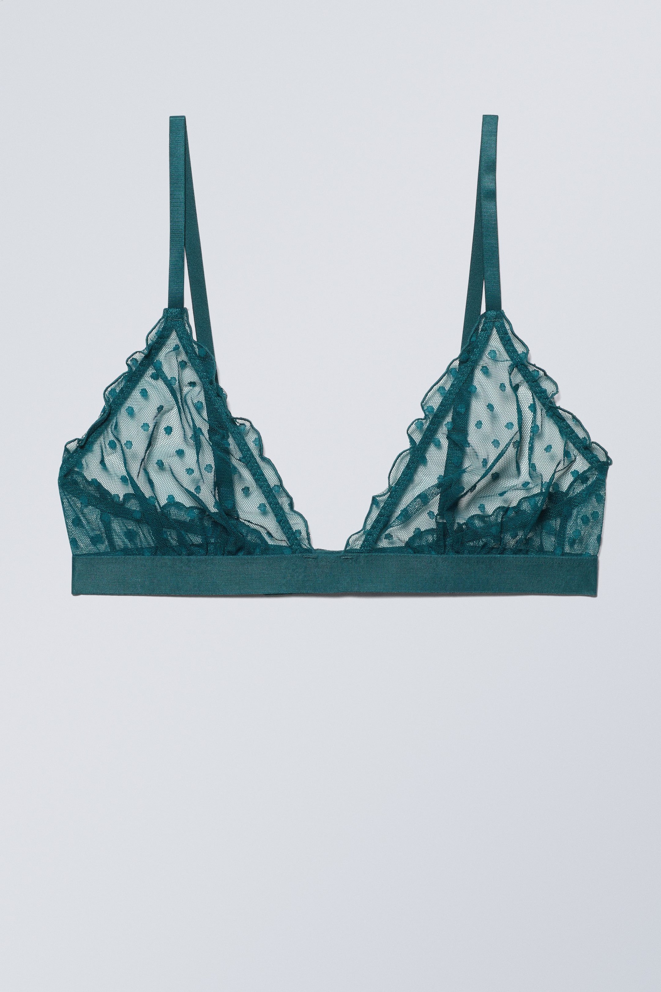Petrol - Ruffle Triangle Bralette - 0