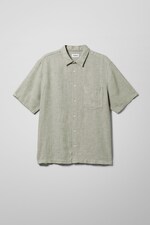 Green - Randy Linen Short Sleeve Shirt - 0