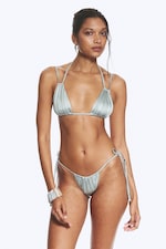 Dusty Light Grey - Brazilian Tie Bikini Bottom - 1