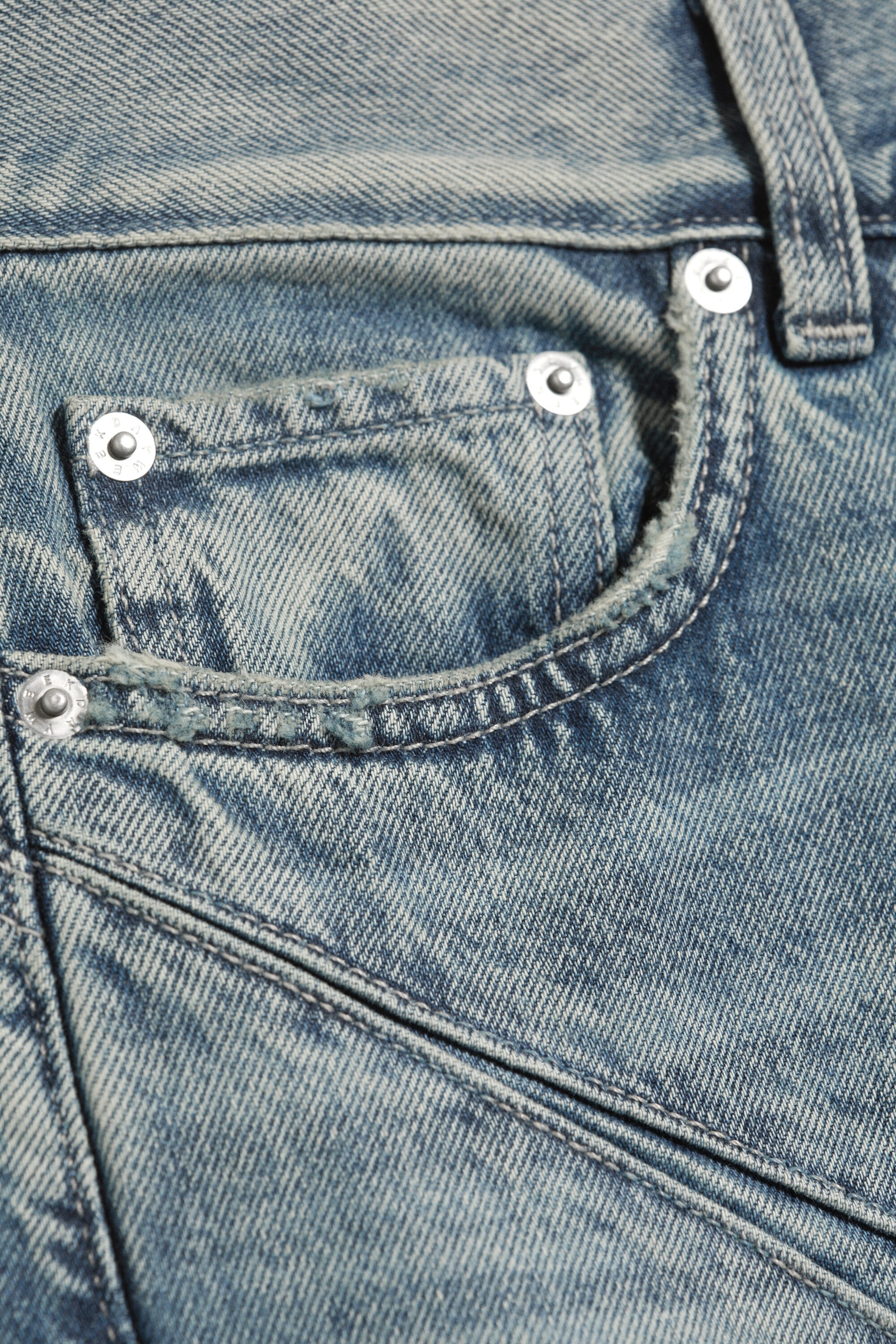 MC Blue - Medium Blue - Low-Rise Regular Straight Biker Jeans - 7