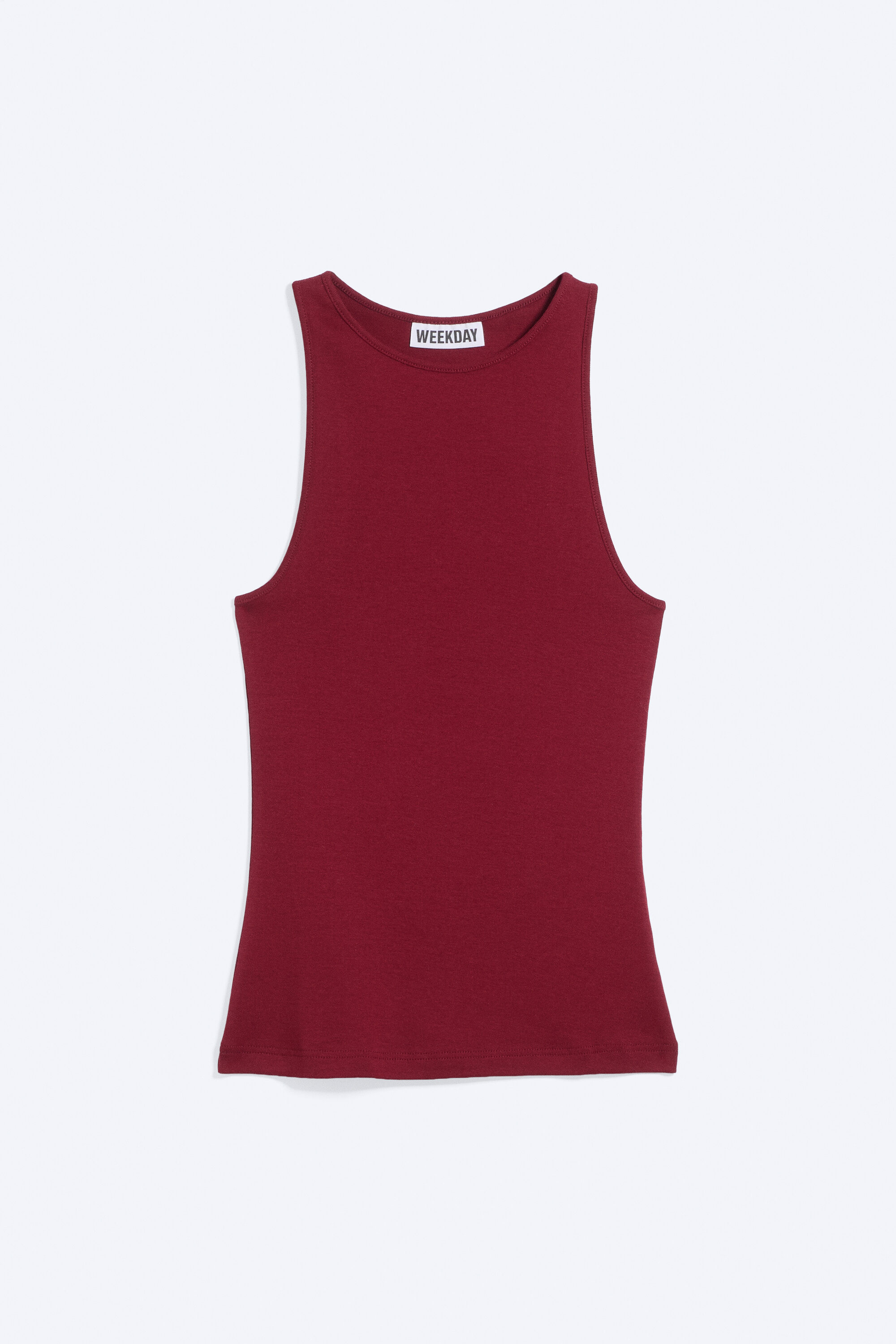 red fitted cotton jersey tank top - Red | Weekday WW