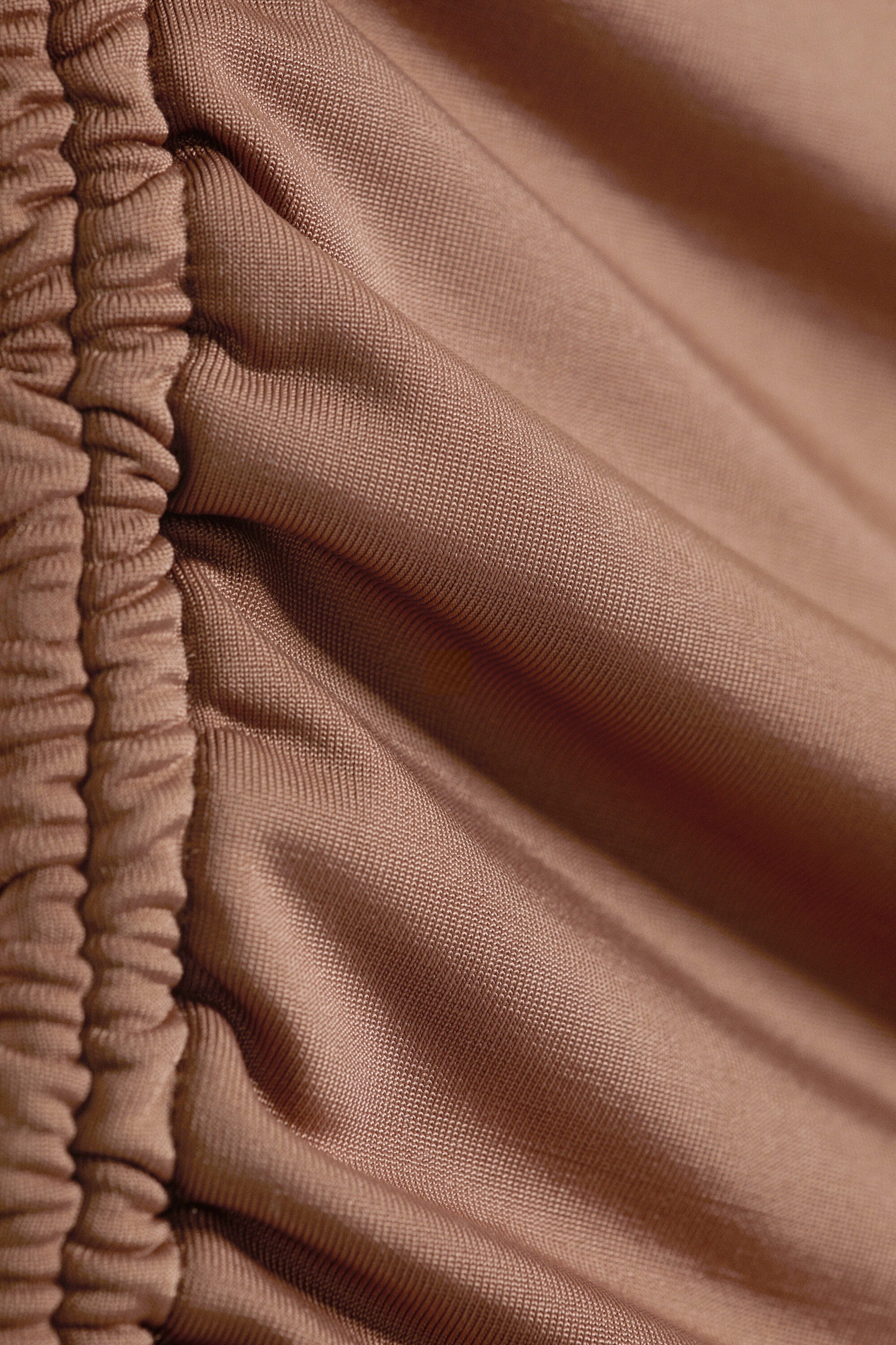 Dusty Brown - Ruched Regular Capri Pants - 2