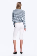 Blårandig - Finstickad cardigan i bomull - 2