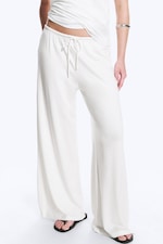 Weiß - Lockere Lyocell-Hose mit mittelhohem Bund - 1