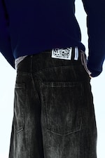 Black Web - Black - Rad Super Regular Waist Loose Wide Jeans - 3